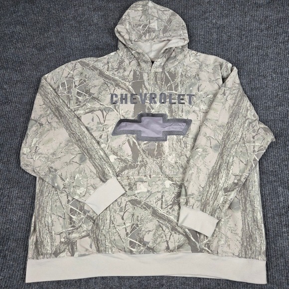 chevrolet Other - Chevrolet GM Mens 3XL Camo Hoodie Grey Tan Embroidered Bowtie Logo Sweatshirt
